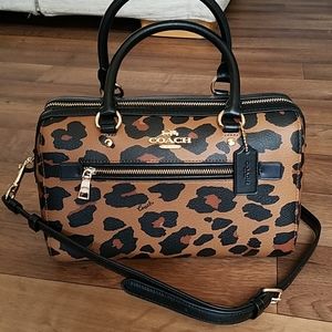 rowan satchel with leopard print